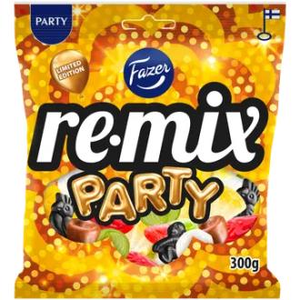Fazer Remix Party mix karkkipussi 300g kalorit ja ravintosisältö - 374 kcal
