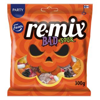 Fazer Remix Bad +sour karkkipussi 300g kalorit ja ravintosisältö - 365 kcal