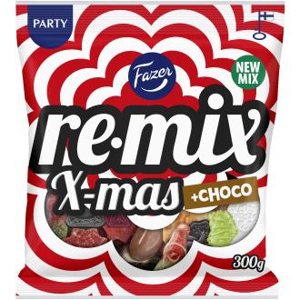 Fazer Remix Xmas +choco karkkipussi 300g kalorit ja ravintosisältö - 384 kcal