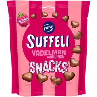 Fazer Suffeli Snacks Vadelma pussi 140g kalorit ja ravintosisältö - 521 kcal