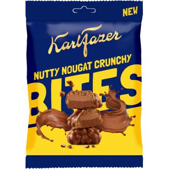 Karl Fazer Nutty Nougat Crunchy Bites pussi 94g kalorit ja ravintosisältö - 530 kcal