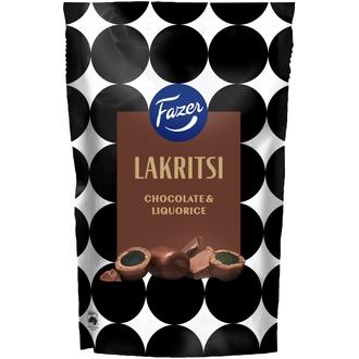 Fazer Lakritsi Chocolate Liquorice karkkipussi 140g kalorit ja ravintosisältö - 437 kcal