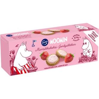 Fazer Moomin Mansikkakeksi 125 G kalorit ja ravintosisältö