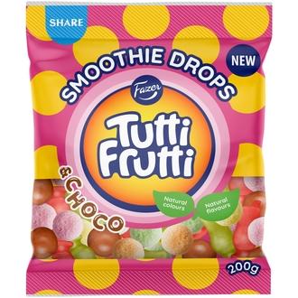 Fazer Tutti Frutti Smoothie Drops karkkipussi 200g kalorit ja ravintosisältö - 365 kcal