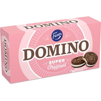 Domino Super Original 345G 22Kpl Kaakaokeksejä, Joissa Vaniljanmakuista Täytettä (38%), Täytekeksi kalorit ja ravintosisältö - 510 kcal