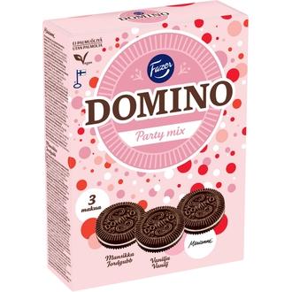 Fazer Domino Party mix täytekeksilajitelma Original, Marianne, Mansikka 525g kalorit ja ravintosisältö
