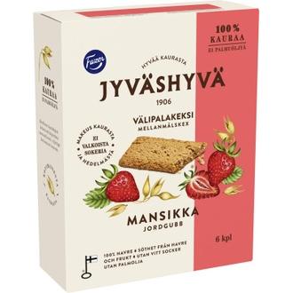 Fazer Jyväshyvä Mansikka Välipalakeksi 6X30g 180 G kalorit ja ravintosisältö - 480 kcal