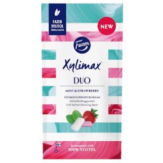 Fazer Xylimax Mint and Strawberry ksylitolipurukumi 38g kalorit ja ravintosisältö - 171 kcal