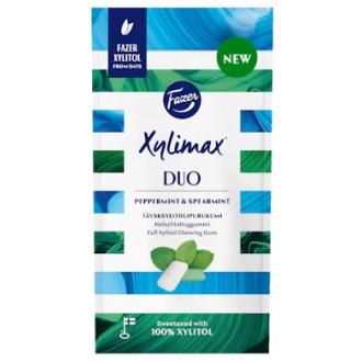 Fazer Xylimax Peppermint and Spearmint ksylitolipurukumi 38g kalorit ja ravintosisältö - 172 kcal
