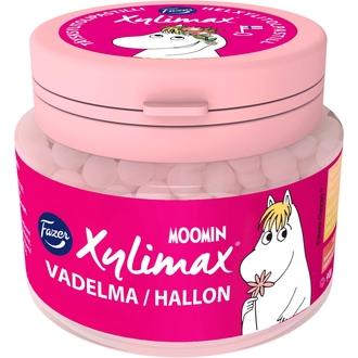 Fazer Xylimax Moomin vadelmapastilli 90 g kalorit ja ravintosisältö - 245 kcal