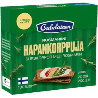 Oululainen Rosmariini Hapankorppu 200g kalorit ja ravintosisältö - 359 kcal