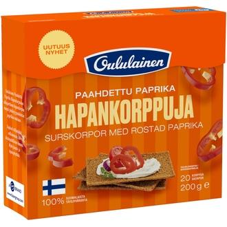 Oululainen Paahdettu paprika Hapankorppu 200 g kalorit ja ravintosisältö - 370 kcal