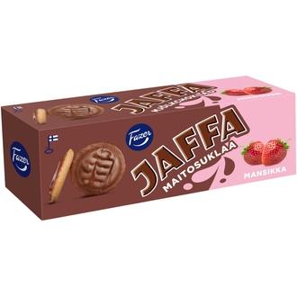 Fazer Jaffa Maitosuklaa Mansikka leivoskeksi 150g kalorit ja ravintosisältö - 368 kcal