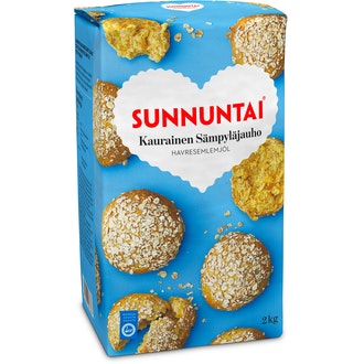 Sunnuntai kaurainen sämpyläjauho 2 kg kalorit ja ravintosisältö