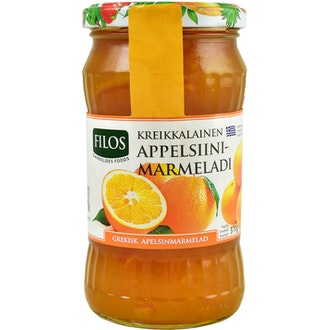 Filos 370g kreikkalainen appelsiinimarmeladi kalorit ja ravintosisältö - 252 kcal