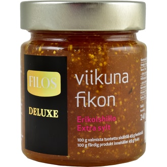 Filos Deluxe 240g viikuna erikoishillo kalorit ja ravintosisältö - 280 kcal