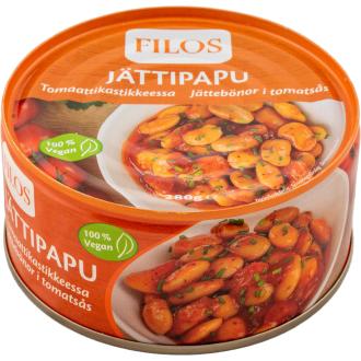 Filos jättipapuja tomaattikastikkeessa 280g kalorit ja ravintosisältö - 115 kcal
