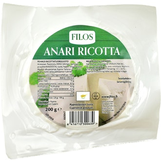 Filos anari-juusto 200g kalorit ja ravintosisältö - 204 kcal