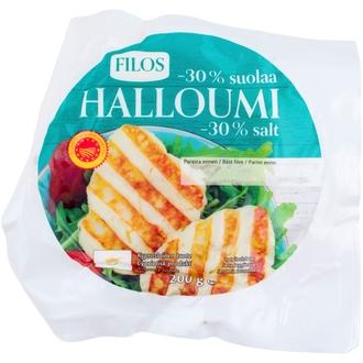 Filos halloumi-juusto suolaa vähennetty PDO 200g kalorit ja ravintosisältö