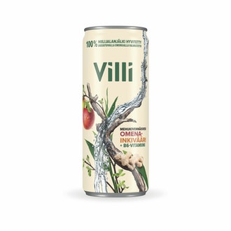 Villi mehukivennäisvesi omena-inkivääri B6 0,33l kalorit ja ravintosisältö