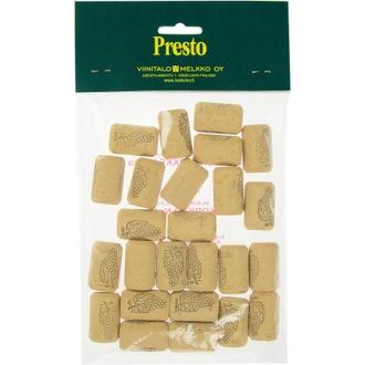 PRESTO Silikonikäsiteltyjä luonnonkorkkeja Nro 12 21x33mm 25 kpl