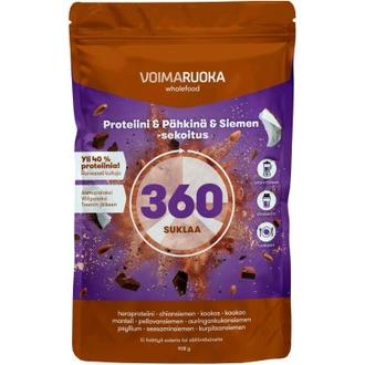 Voimaruoka 360 Wholefood Suklaan Makuinen Proteiini-Pähkinä-Siemensekoitus 908G kalorit ja ravintosisältö - 472 kcal