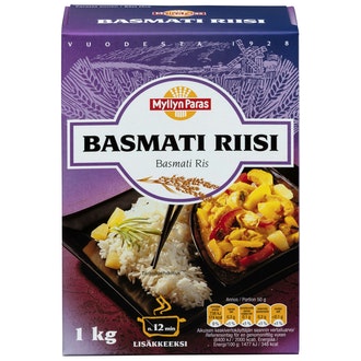 Myllyn Paras Basmati Riisi 1 kg kalorit ja ravintosisältö