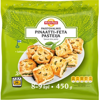Myllyn Paras Pinaatti-fetapasteija 450g kalorit ja ravintosisältö