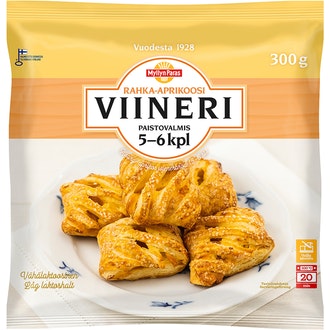 Myllyn Paras rahka-aprikoosiviineri 300g kalorit ja ravintosisältö - 324 kcal