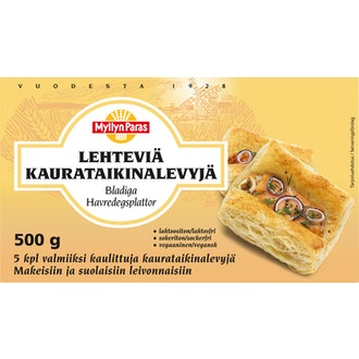 Myllyn Paras kauralehtitaikina 500g pakaste kalorit ja ravintosisältö - 376 kcal