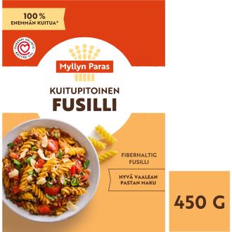 Myllyn Paras Kuitupitoinen Fusilli pasta 450g kalorit ja ravintosisältö - 351 kcal