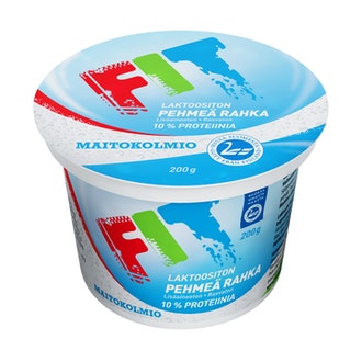 Maitokolmio FIT 200g maustamaton laktoositon rahka kalorit ja ravintosisältö - 60 kcal