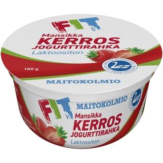 Maitokolmio FIT Kerrosjogurttirahka mansikka 150 g laktoositon kalorit ja ravintosisältö
