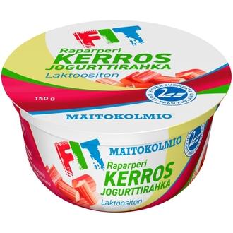 Maitokolmio FIT Kerrosjogurttirahka raparperi 150 g laktoositon kalorit ja ravintosisältö