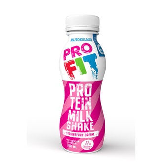 Maitokolmio PROFIT strawberry dream protein milkshake 300ml laktoositon kalorit ja ravintosisältö
