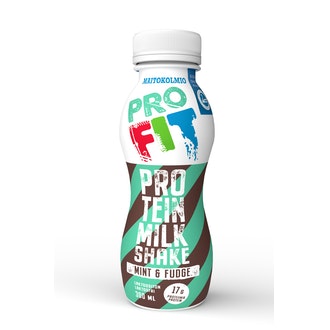 Maitokolmio PROFIT mint & fudge protein milkshake 300ml laktoositon kalorit ja ravintosisältö