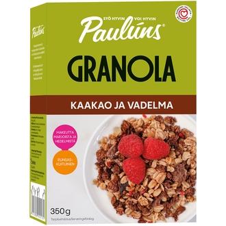 Paulúns kaakao ja vadelma granola 350g kalorit ja ravintosisältö