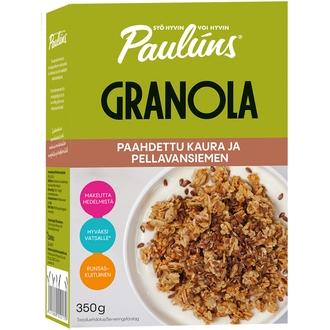 Paulúns paahdettu kaura ja pellavansiemen granola 350g kalorit ja ravintosisältö