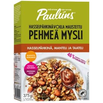 Paulúns hasselpähkinä-manteli-taateli pehmeä mysli 375g kalorit ja ravintosisältö