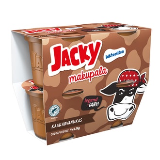 Jacky Makupala laktoositon kaakaovanukas 4x120g kalorit ja ravintosisältö