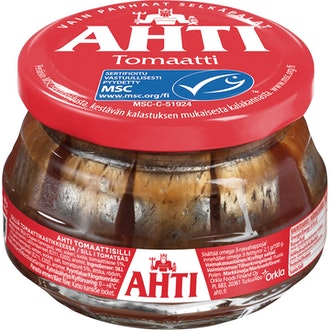 Ahti tomaattisilli 160/100g MSC kalorit ja ravintosisältö