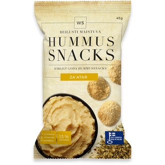 WS hummus snacks 45g zaatar kalorit ja ravintosisältö