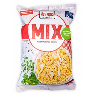 Weekend Snacks Weekend Mix Maustettu snacks-sekoitus 180g kalorit ja ravintosisältö - 496 kcal