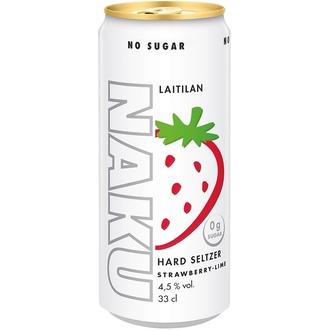 Laitilan Naku Strawberry-Lime 4,5 til-% 0,33L hard seltzer kalorit ja ravintosisältö