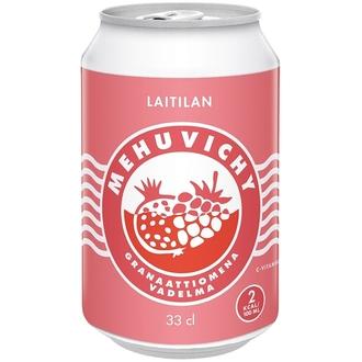 Laitilan Mehuvichy Granaattiomena-Vadelma 0,33L kivennäisvesi kalorit ja ravintosisältö - 2 kcal