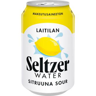 Laitilan Seltzer Water Sitruuna Sour 0,33L kalorit ja ravintosisältö - 0 kcal