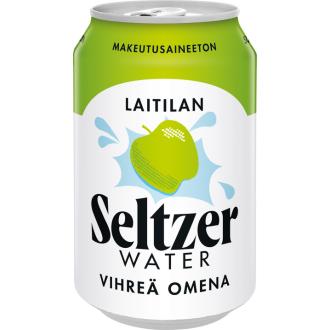 Laitilan Seltzer Water Vihreä Omena 0,33l kalorit ja ravintosisältö - 0 kcal