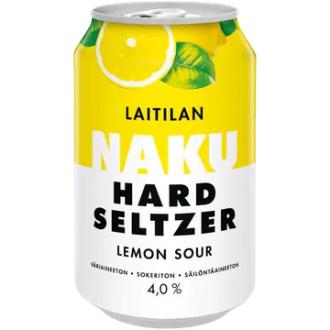 Laitilan Naku Lemon Sour 4,0 til-% 0,33L hard seltzer kalorit ja ravintosisältö