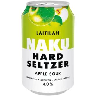 Laitilan Naku Apple Sour 4,0 til-% 0,33L hard seltzer kalorit ja ravintosisältö - 25 kcal