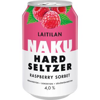 Laitilan Naku Hard Seltzer Raspberry Sorbet 4,0% 0,33l kalorit ja ravintosisältö - 22 kcal